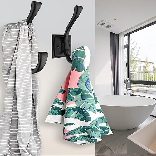 Miniatura 4 de Paquete de 8 ganchos negros antiguos para colgar en la pared, sombrero, llave, bolsa, bata, toalla, vestíbulo, entrada de baño, puerta decorativa