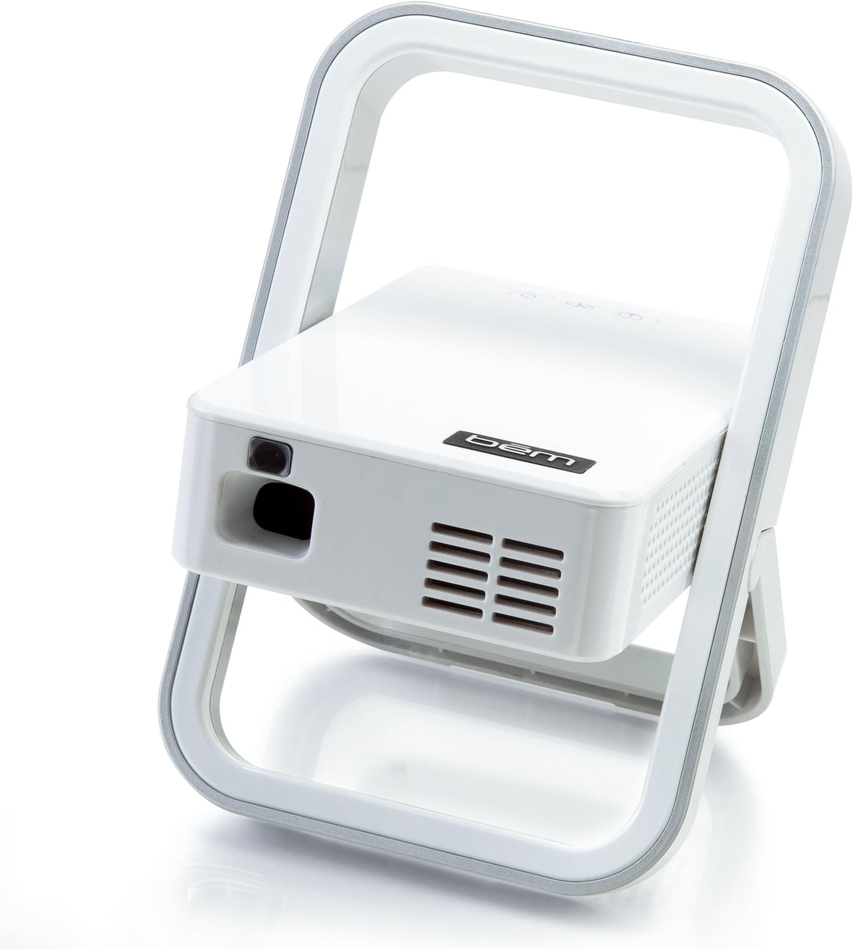 Bem Kickstand Mini, Ultra Compact High Performance Projector with Built-in Android OS, 1280x800 WXGA, 400 ANSI Lumens, Bluetooth Enable, Built-in Stereo Speaker