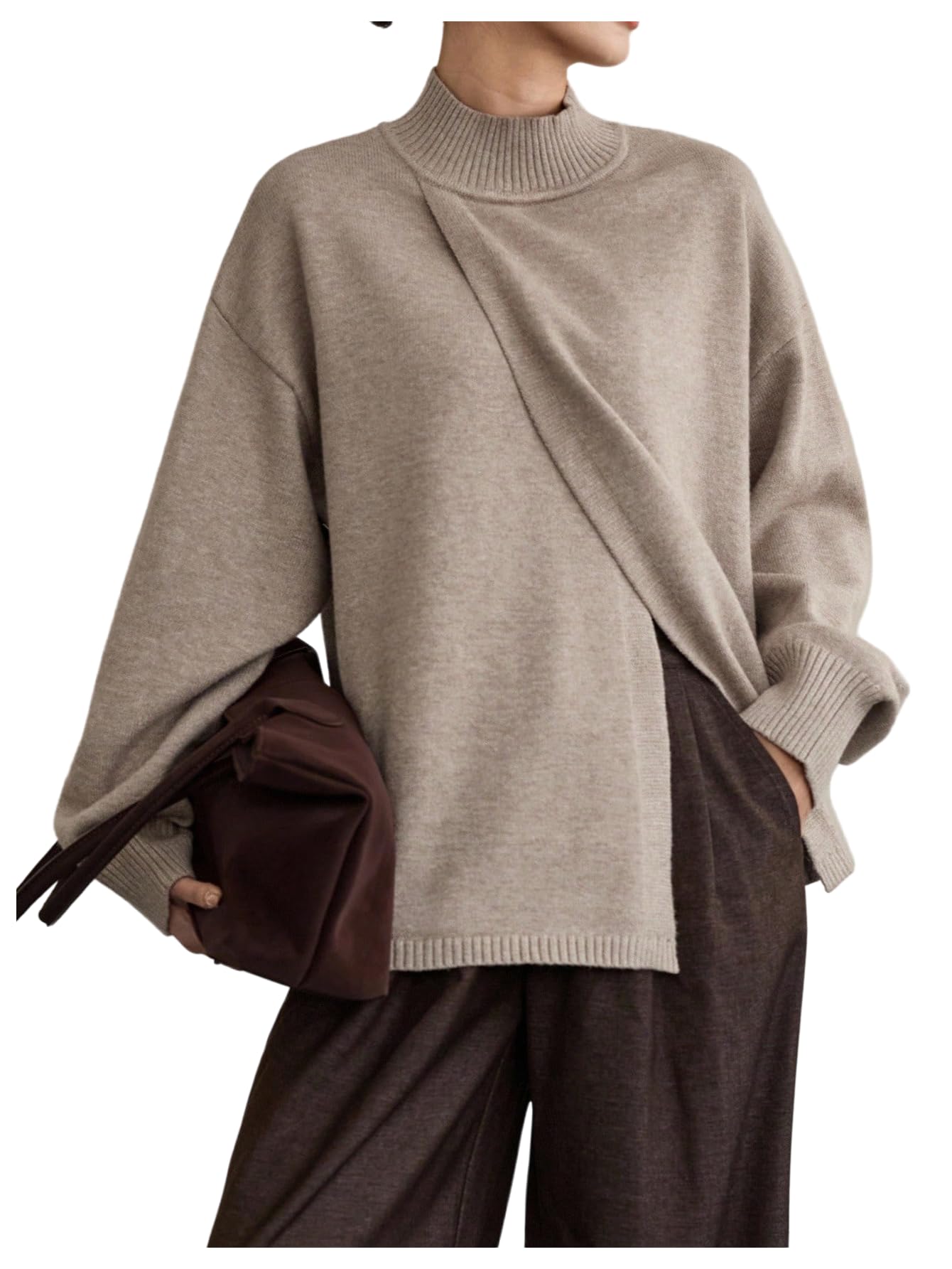 Verdusa Turtleneck Sweater Cozy Oversized Sweaters for Women Trendy Old Money Clothes