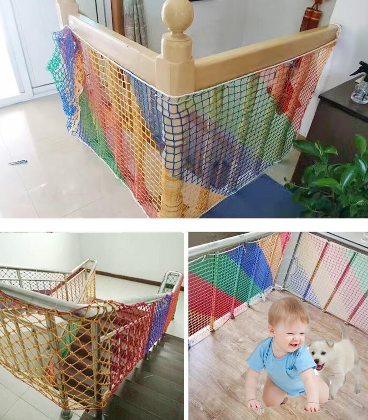 Safety Net for Kids,Balcony Netting for Pets, Patio Netting for Apartment Balcony, Balcony Nets,End of Driveway Safety Net for Kids 3.3X6.6FT