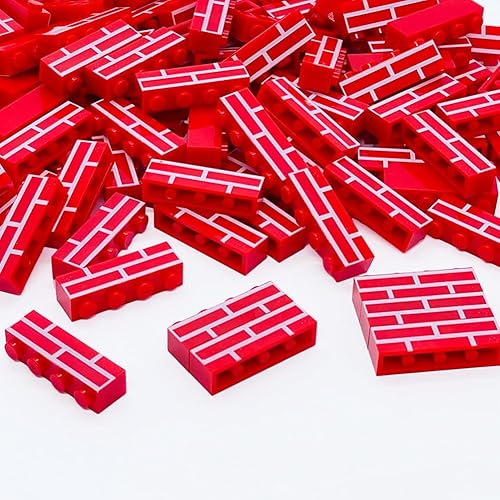 MIUTRUE 100 ladrillos clásicos de construcción de pared, ladrillos de perfil de mampostería de 1 x 4, piezas y piezas compatibles con las