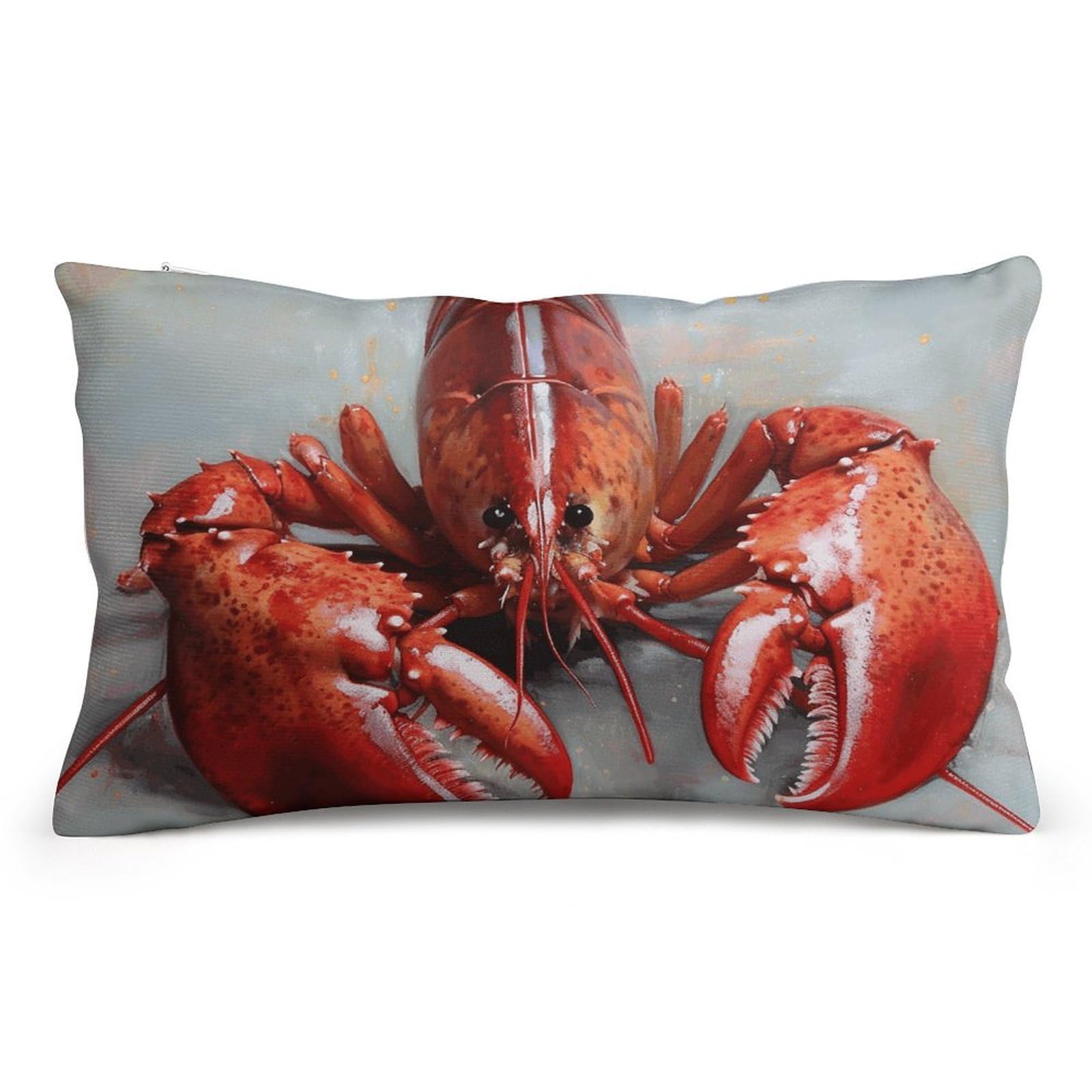 Velvet Pillowcases Standard Size 8"x12", Ultra Soft Breathable Pillow Cases for Bed, Luxury Cozy Fuzzy Pillow Shams, Lumbar Pillow Cover, Lobster Cushion Case Home Decor