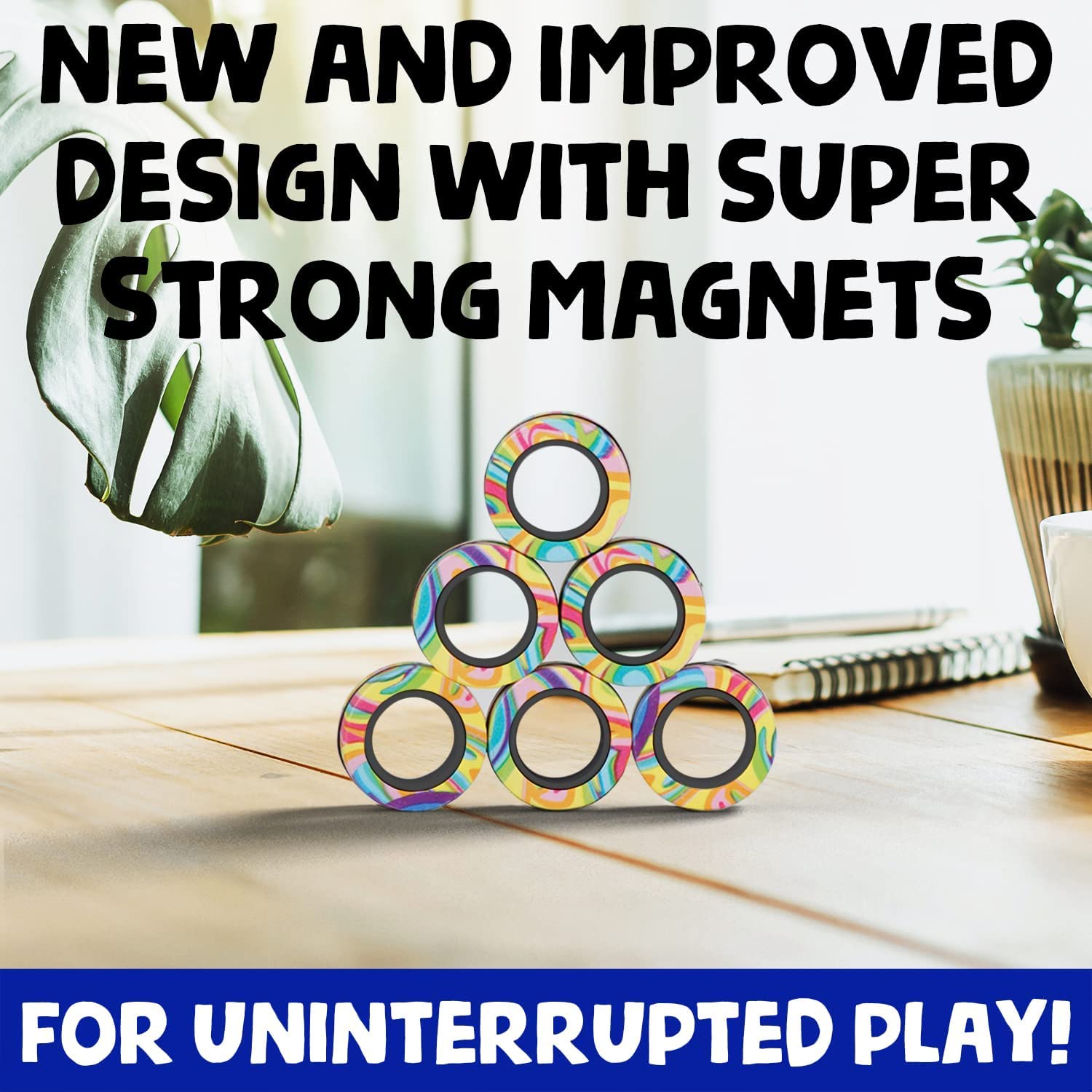 Magnetyczne pierścienie Fidget Toys, antystresowe, zestaw zabawek ADHD, magiczne pierścienie, świetny prezent dla dorosłych i dzieci