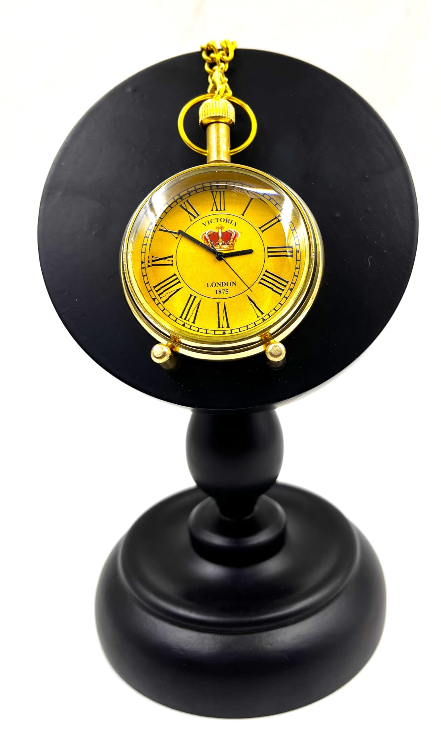 Qarzun Brass Pocket Watch Chain with Display Wooden Stand Collectible Gift (B0CYLVS8DR) Amazon Price History, Amazon Price Tracker