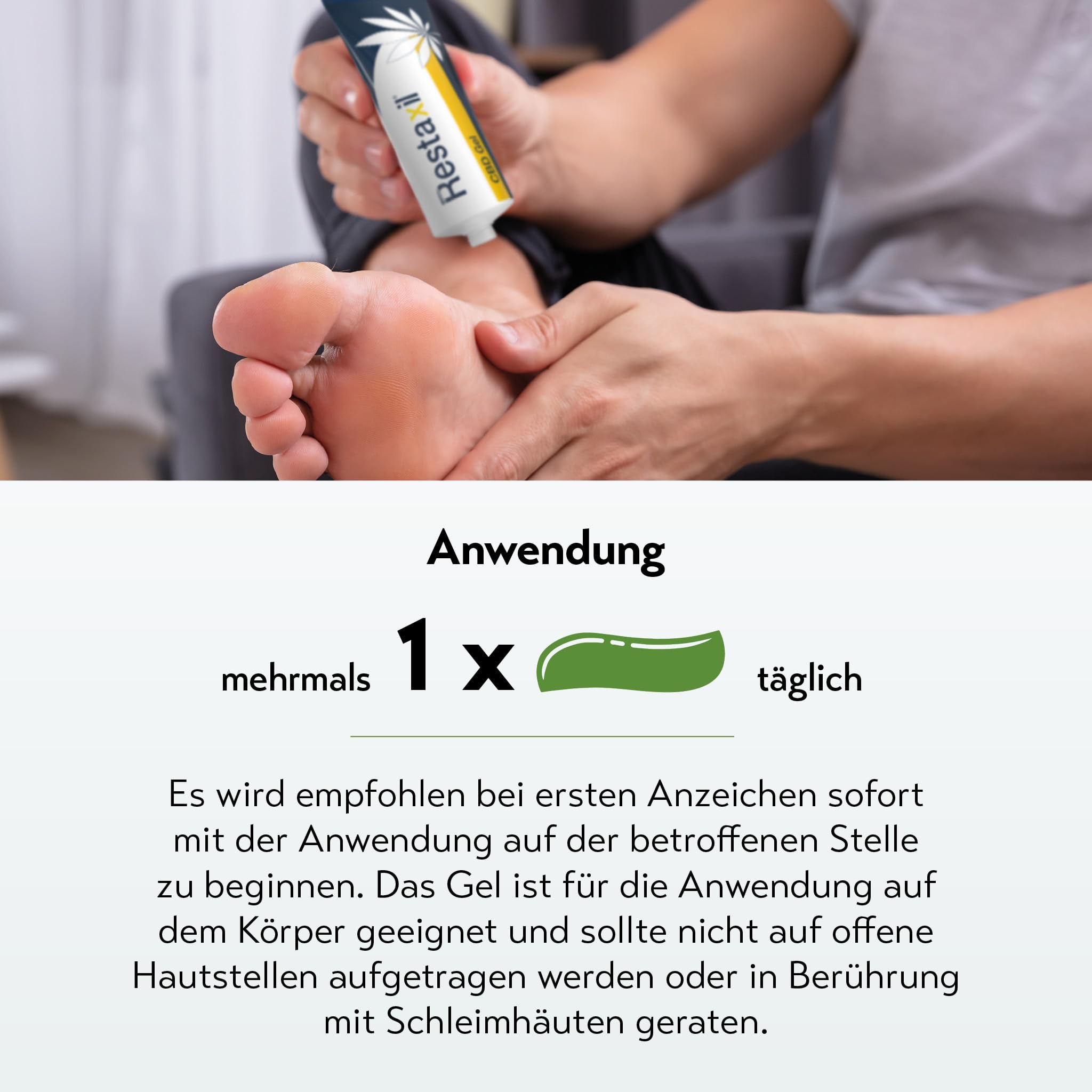 Restaxil® CBD Gel - mit reinem CBD angereichertes, kühlendes Gel – enthaltenes Menthol unterstützt beanspruchte Muskelpartien - 120 ml