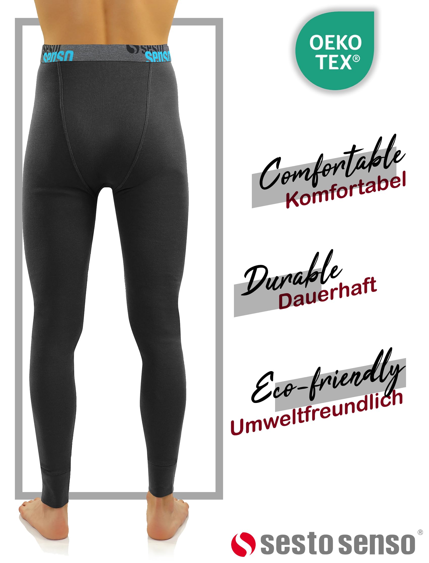 Sesto Senso Calzoncillos Largos Hombre 2 Unidades Algodón Pantalón Térmico