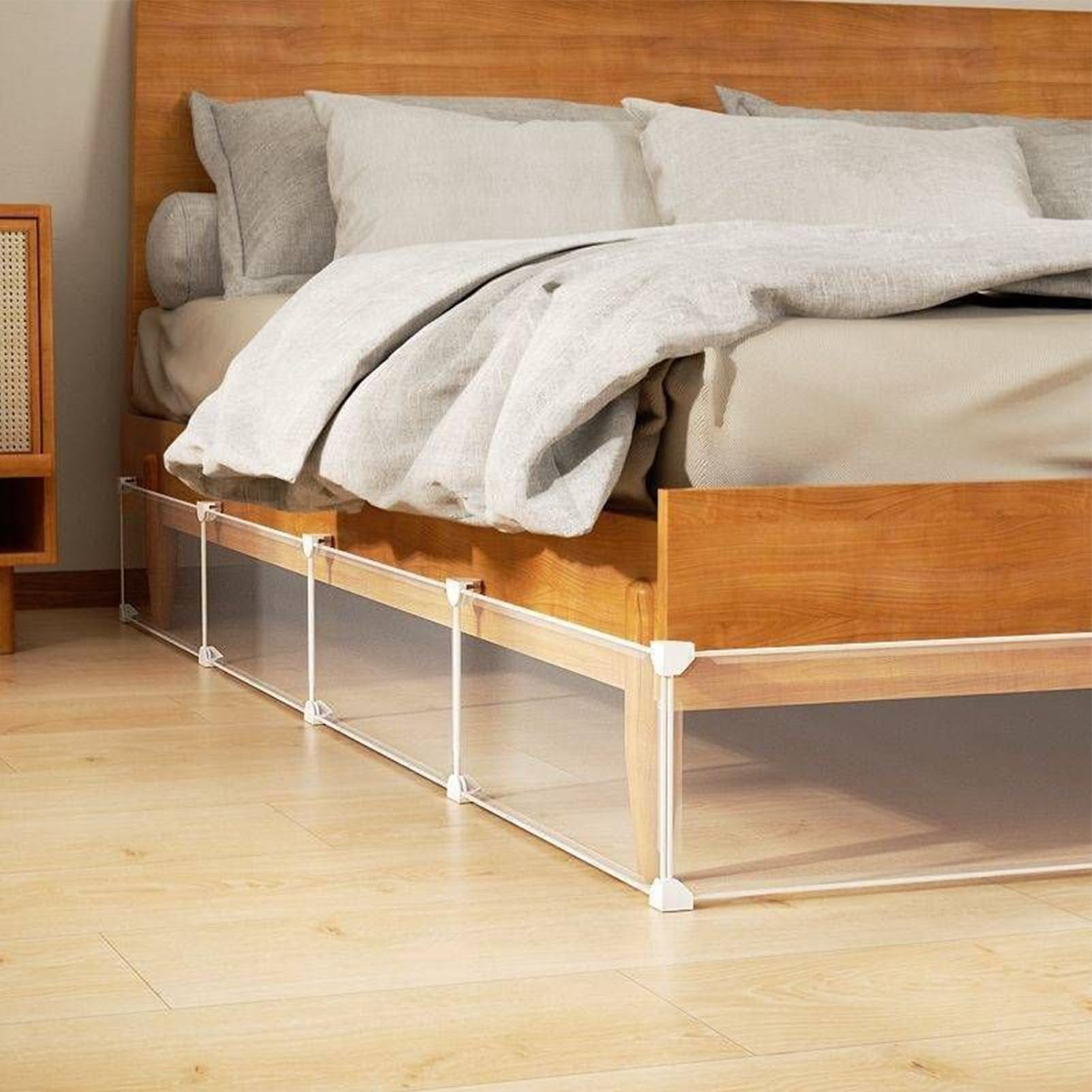 Protector para Mascotas Debajo De La Cama - Tablero De Barrera Ajustable Y Transparente - Bloqueadores Bajo Cama,para Gatos Perros Hogar Muebles Sofá Sillón Sala De Estar Dormitorio Esquina