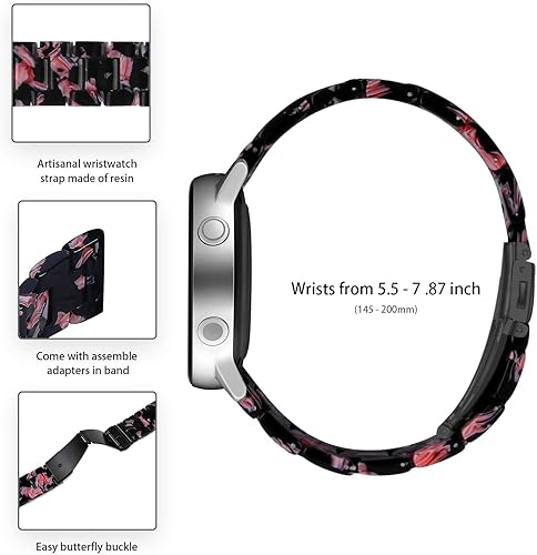 Miniatura 4 de SANXIULY Correa compatible con Galaxy Watch 3 de 1.77 y 1.81 pulgadas, resina, se adapta a las lengüetas de reloj de 0.866 in, correa de liberación