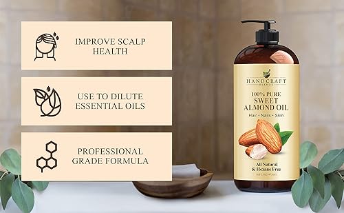 Miniatura 6 de Handcraft Blends Aceite de almendras dulces y aceite de semilla de uva artesanal, aceites 100% puros y naturales, aceite portador de grado