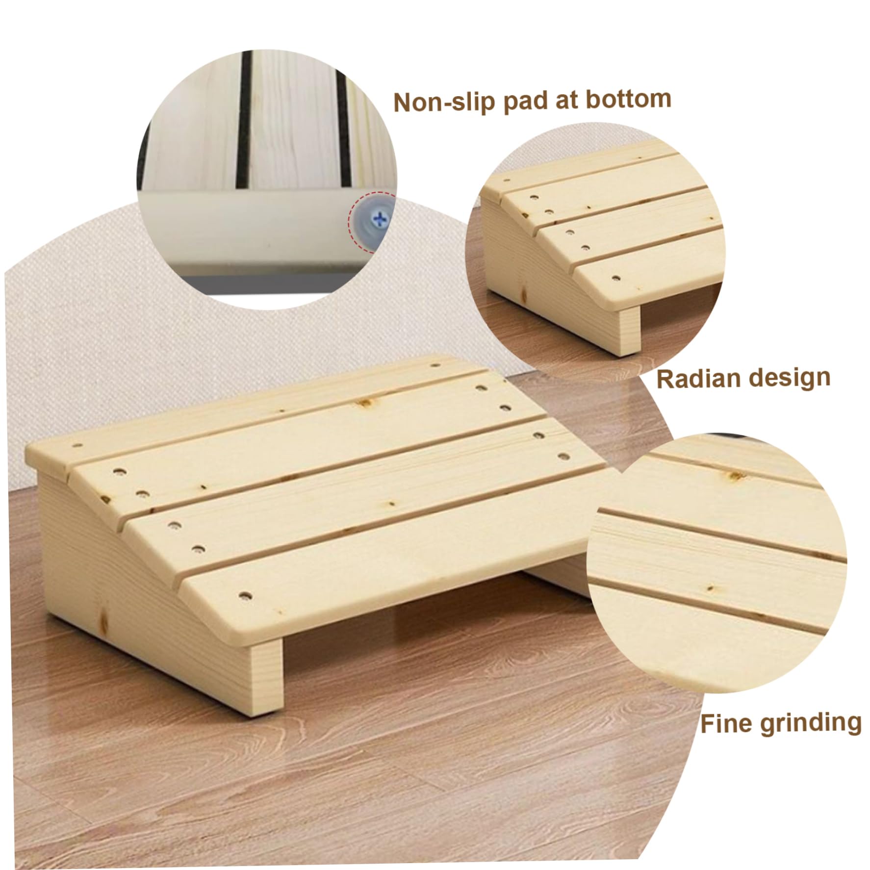 Poggiapiedi da scrivania inclinato per sotto la scrivania, poggiapiedi in legno, 30 x 20 x 10 cm, poggiapiedi basso sotto la scrivania, poggiapiedi per ufficio, sauna, casa infermieristica
