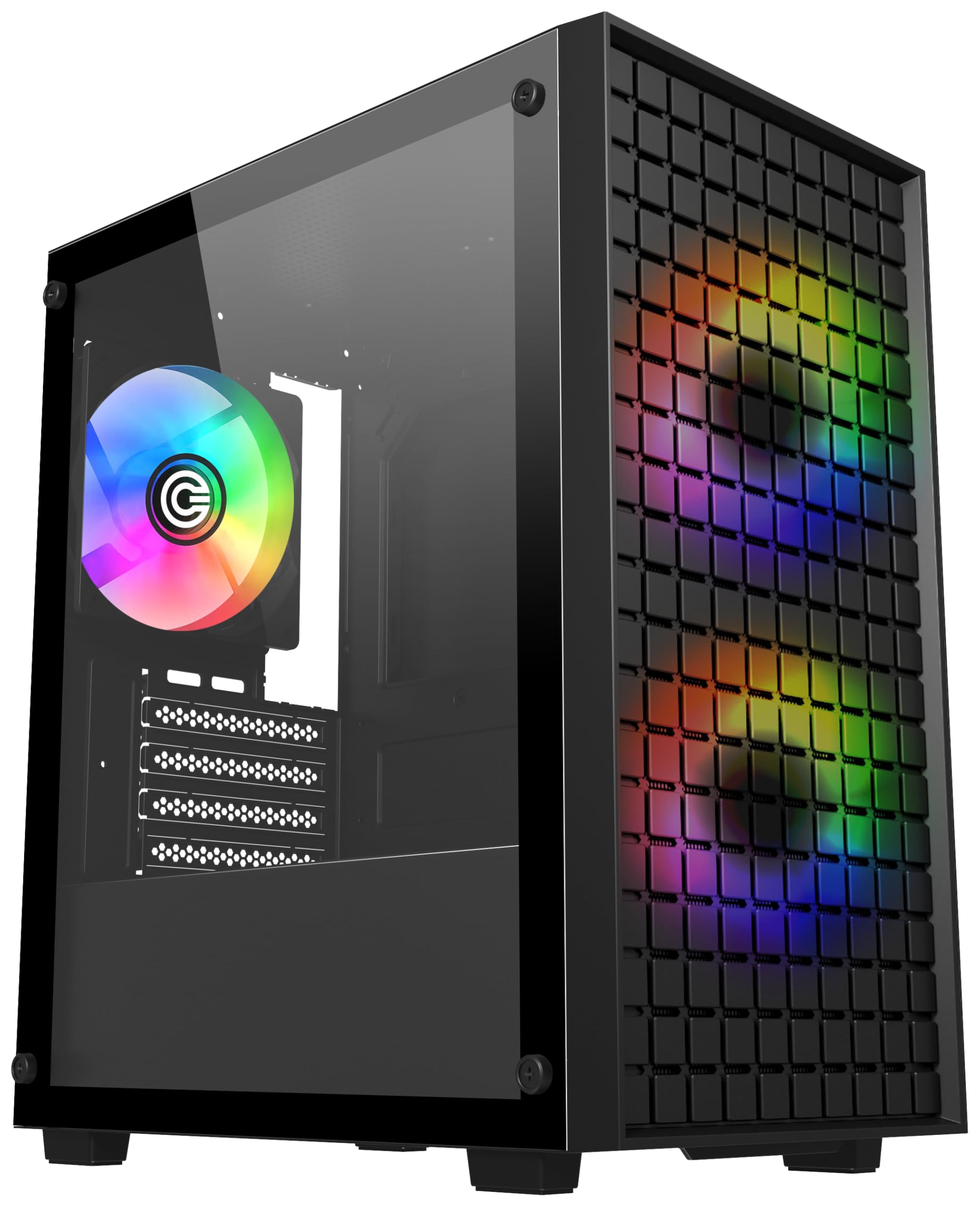 Circle Miniator M2 Mid- Tower Computer Case | Gaming Cabinet - Black| Support M-ATX, ITX | Pre- Installed 2 x 120mm Front and 1 x 120mm Rear ARGB Mirror Fans-image-49