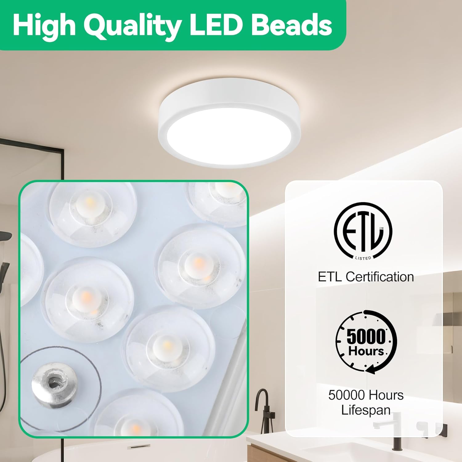 11" LED Flush Mount Ceiling Light, White Modern Ceiling Light Fixture with 5CCT 2700K-5000K, Dimmable LED Light Fixtures Ceiling Mount for Kitchen Bathroom Bedroom Hallway