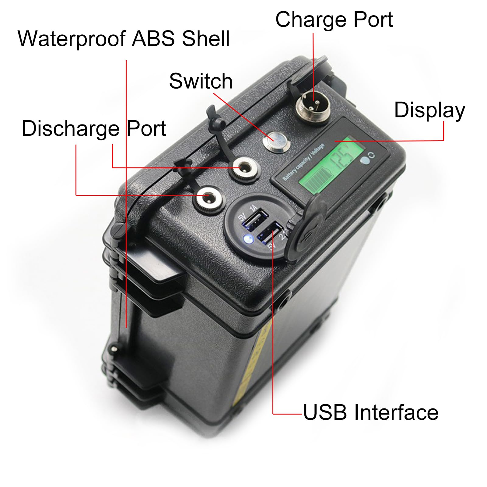Batteria Litio per ecoscandaglio Pesca con zattera 12 Volt Batteria agli ioni di Litio 12V 30Ah 40Ah Batteria Controllo della Pesca Notturna Marina di Grande capacità con BMS,12v30ah