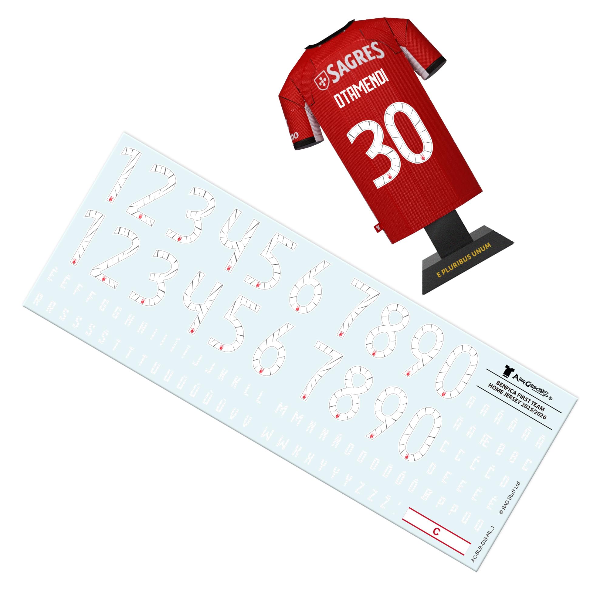 S.L. Benfica 25/26 Home Metal Football Shirt, Officially Licensed Miniature Alloy Replica Jersey Collectible Display Gift - Image 4