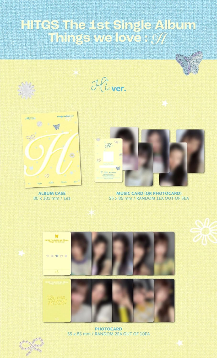 HITGS Things we love : H 1st Single Album with Tracking Sealed (PLVE Set(Hi+Hello)) + Extra photocards