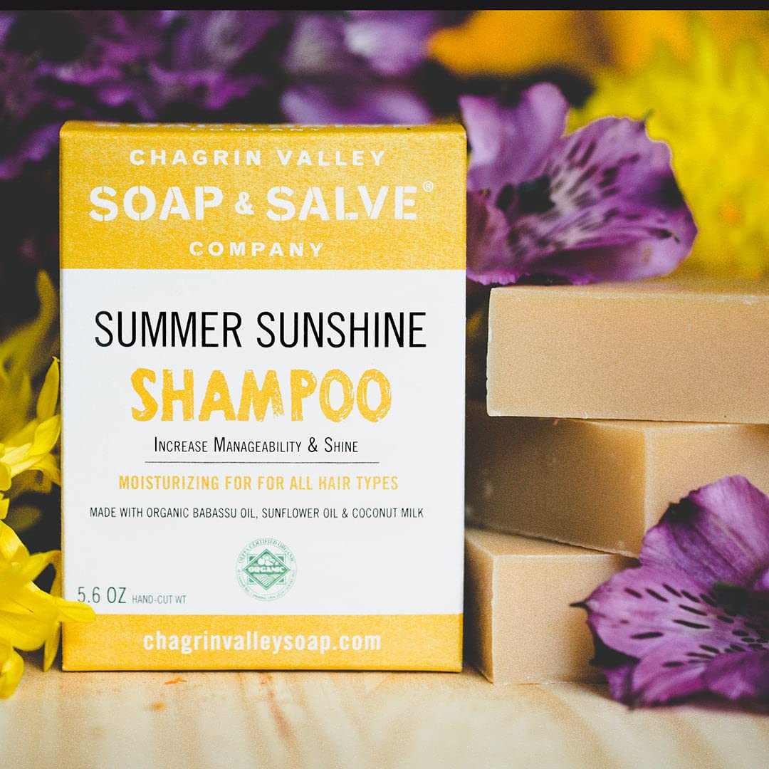 Chagrin Valley Soap & SalveOrganic Natural Shampoo Bar (Summer Sunshine, 1 Bar)