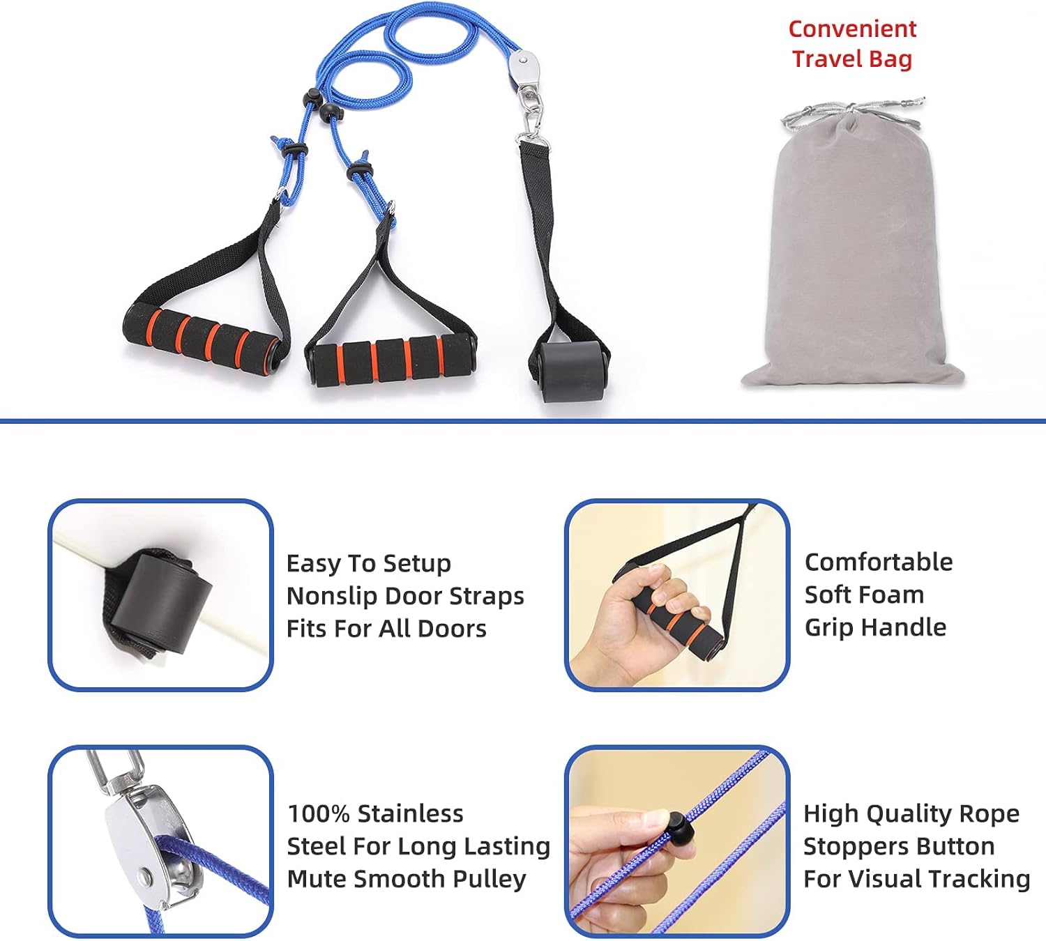 Fanwer Shoulder Pulley - Multi-Use Pulleys for Shoulder Rehab Over Door - Arm Rehabilitation Assisting Exercise Equipment for Rotator Cuff Recovery, Improve Flexibility Stretching, Range of Motion : Health & Household