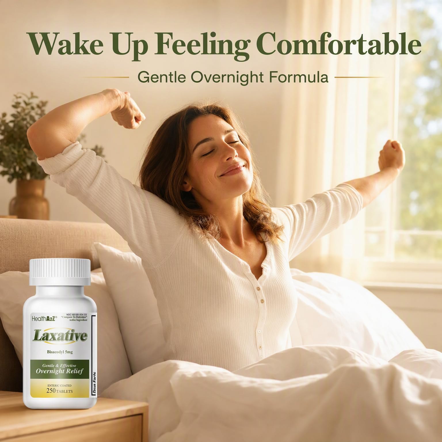 HealthA2Z® Laxative Bisacodyl 5mg, Gentle Overnight Relief, 250 Count — Amazon image 3