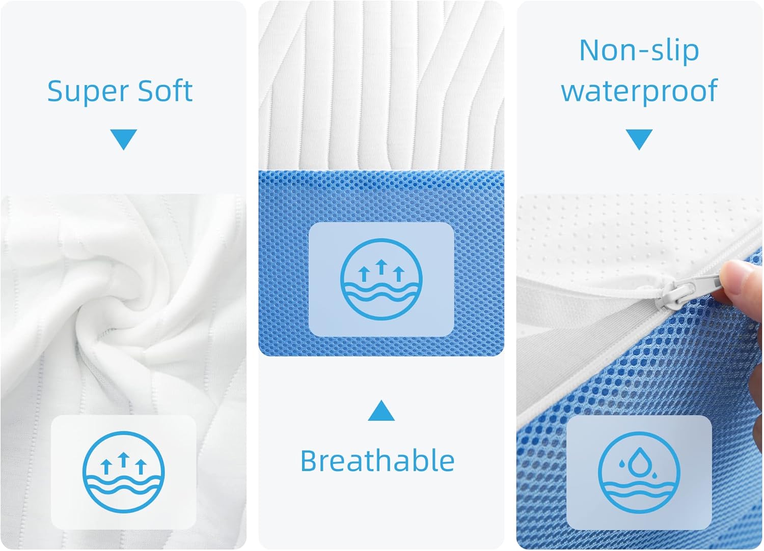 6 Inch Queen Trifold Mattress,Storage Bag Equipped with Wheels,Gel Memory Foam Mattress,Washable Cover,Foldable Floor Mat for Guest,RV,Portable(80“x 60“x 6“)