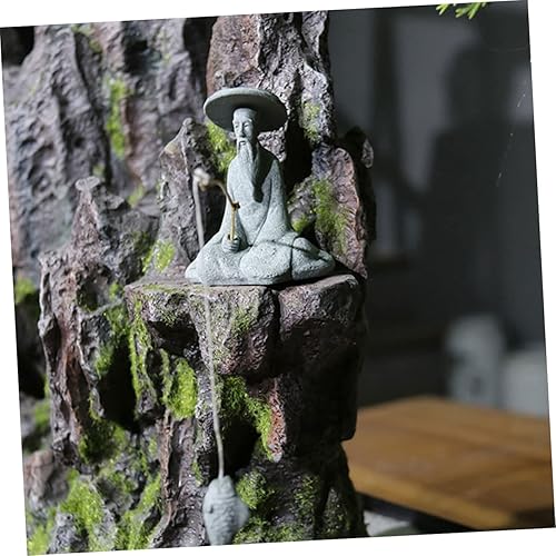 Miniatura 4 de YARNOW 1 juego de estatua de pescador decoraciones asiáticas decoración de pesca accesorios de pesca pescador pecera decoración arena jardín