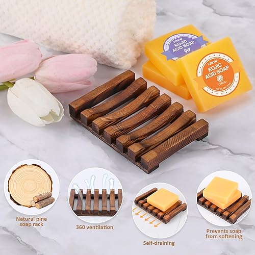 Miniatura 5 de Jabón de ácido kójico, barra de jabón de cúrcuma de 3 fragancias, removedor de manchas oscuras para cara y cuerpo, contiene vitamina C, ácido