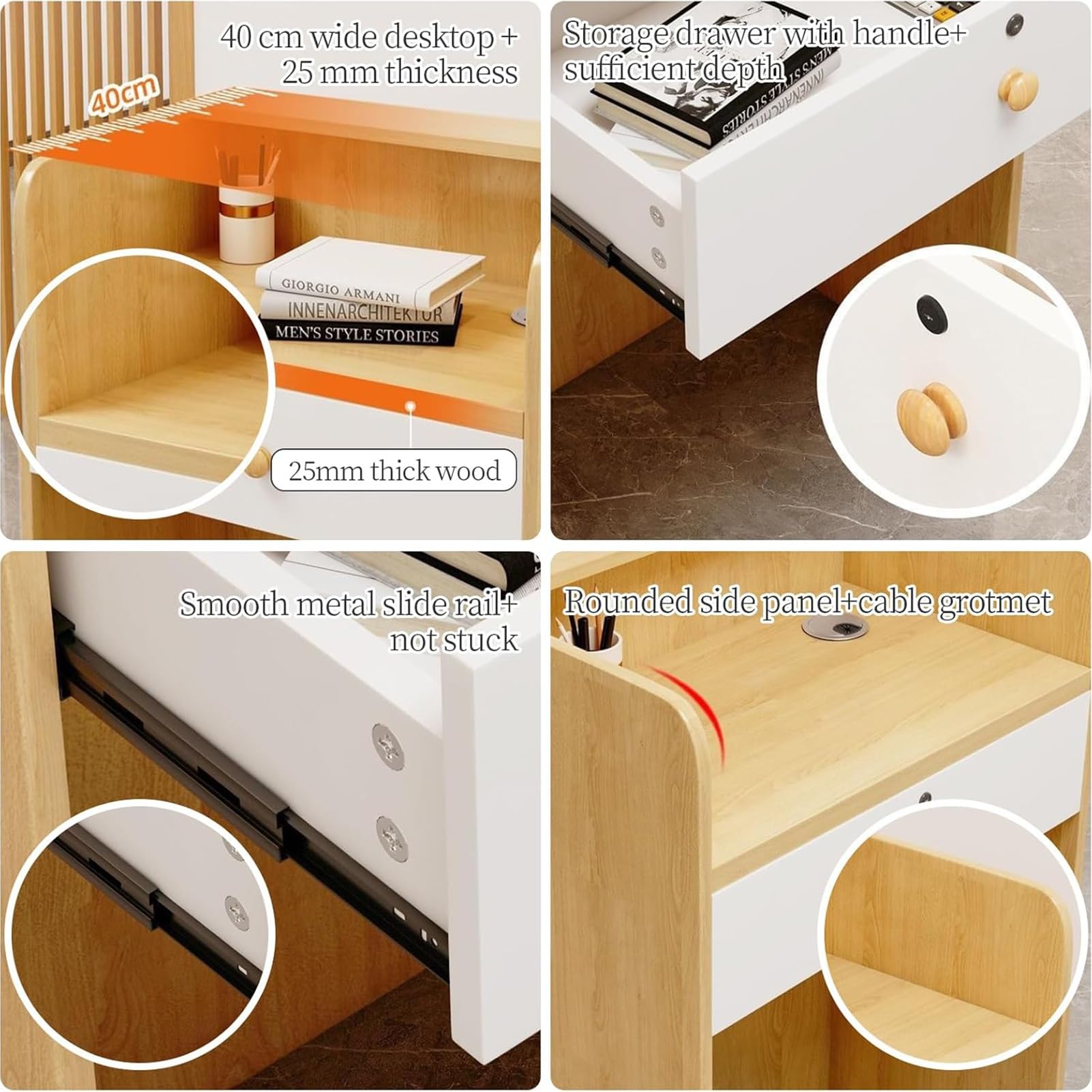 Mostrador De Recepción Pequeño, Moderno Mostrador De Oficina, Mesa De Recepción De 96 Cm, con Cajón con Cerradura, para Caja, Vestíbulo, Salón Y Área De Recepción