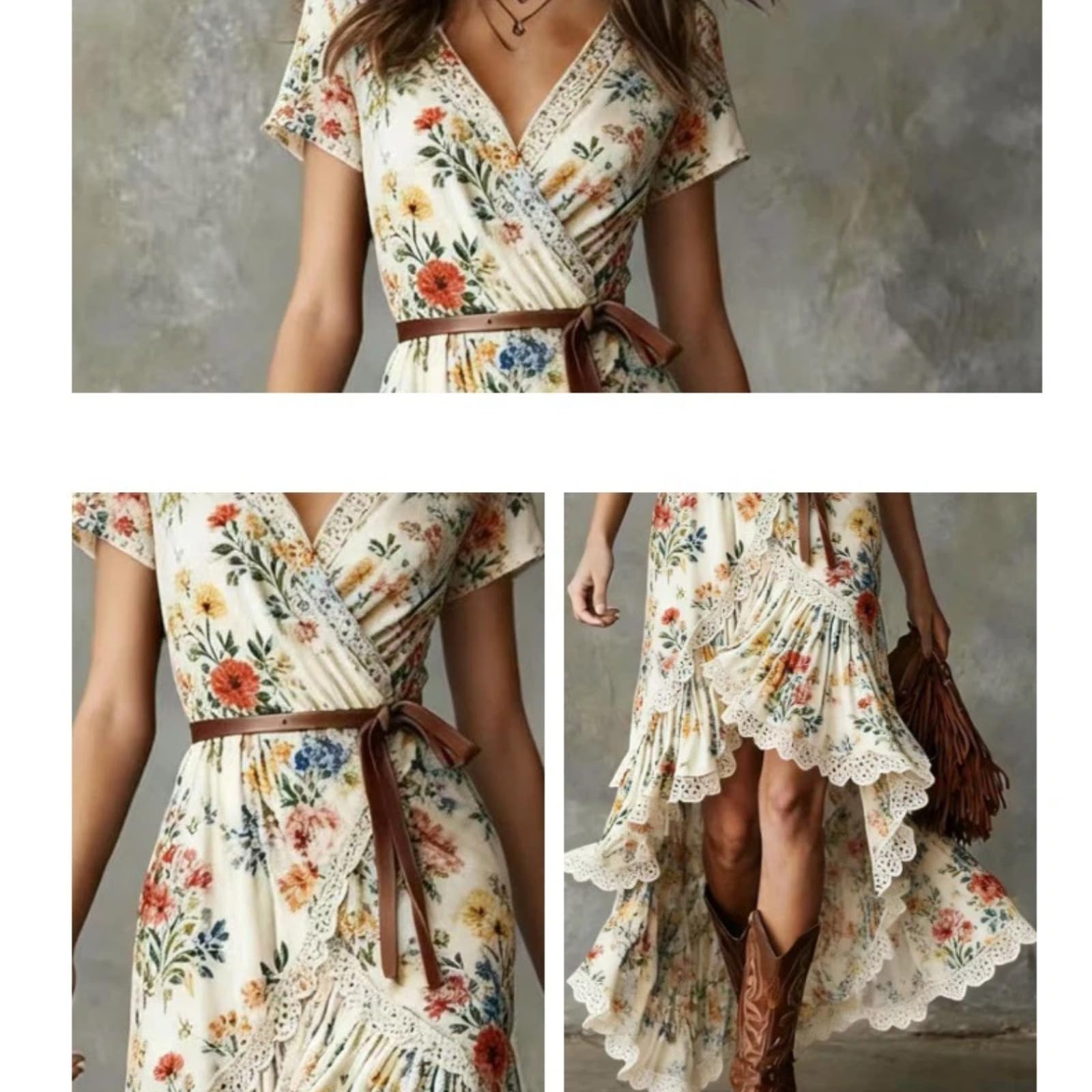 Vestido Maxi Bohemio V, Estampado Floral Verano Playa