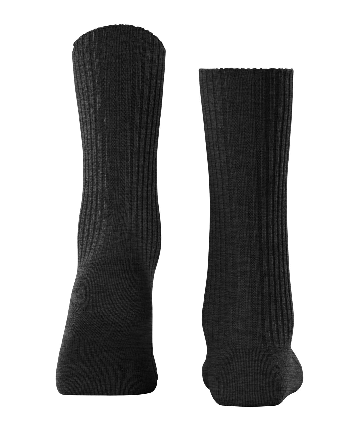 FALKE Kobiety Skarpety Cosy Wool Boot W So wełna kaszmir jednokolorowe 1 Para, Szary Anthracite Melange 3080, 35-38