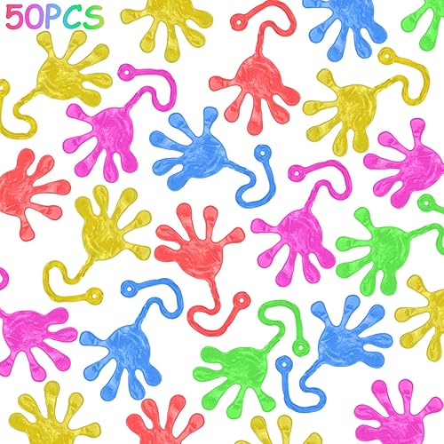 Sticky Hands Kids - 50 piezas de regalos de fiesta, bolsas de regalo, juguetes a granel, rellenos de calcetines para niños, premios de carnaval a