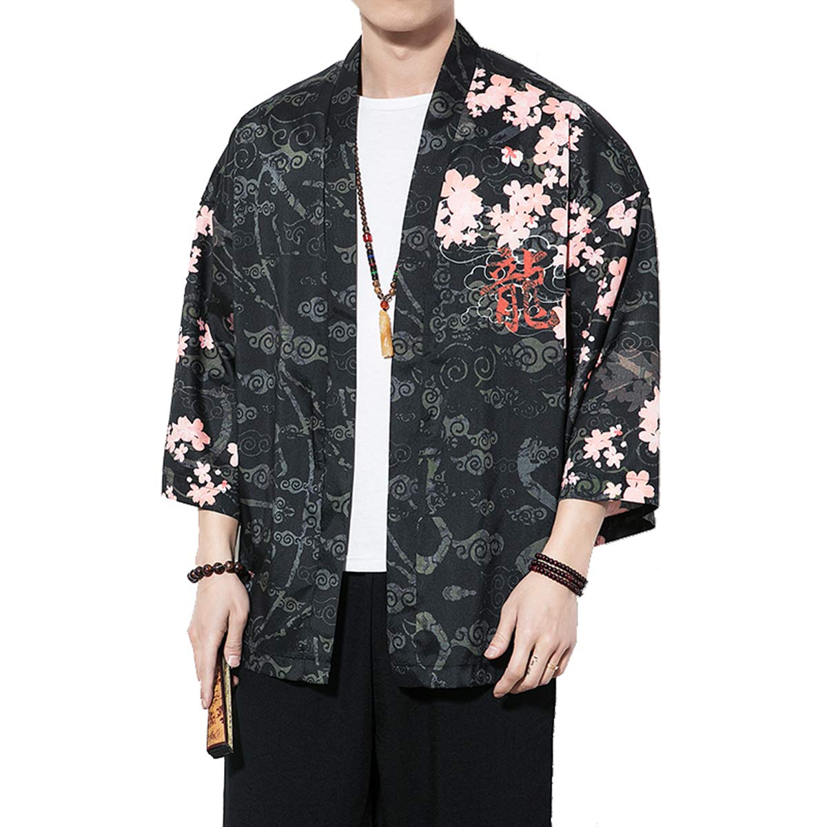 Seidarise - Kimono japonés para hombre, siete mangas, color sólido - - Small