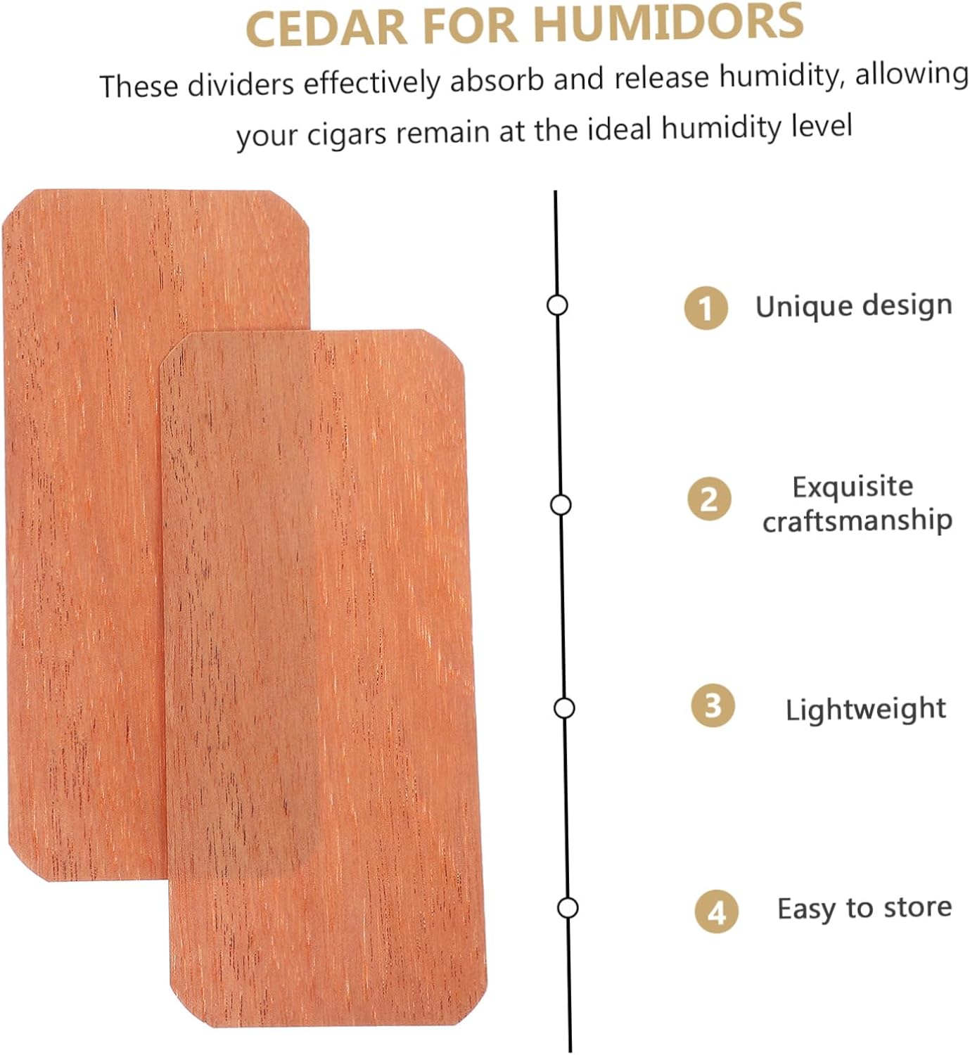 Generic 2pcs Large Spanish Cedar Sheets for Humidor Humidity Control Accessory for Storage and Maintenance for Home Office and Bar Use