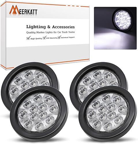 Miniatura 2 de MADCATZ Meerkatt - Luz trasera de 4 pulgadas, 12 luces LED traseras selladas, remolque, autobús con ojales y enchufe, 12 V CC, paquete de 4
