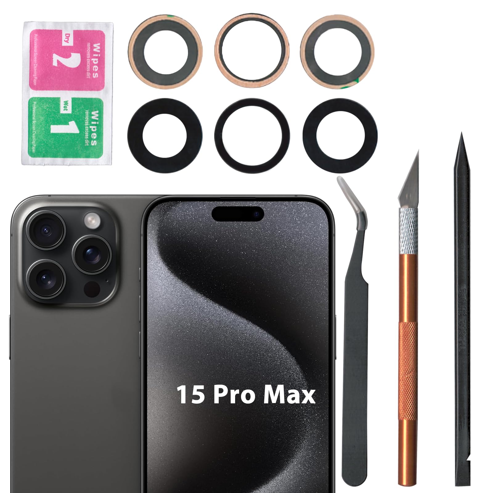 Amazon.com: 15 Pro Max Back Rear Camera Lens Glass Replacement for