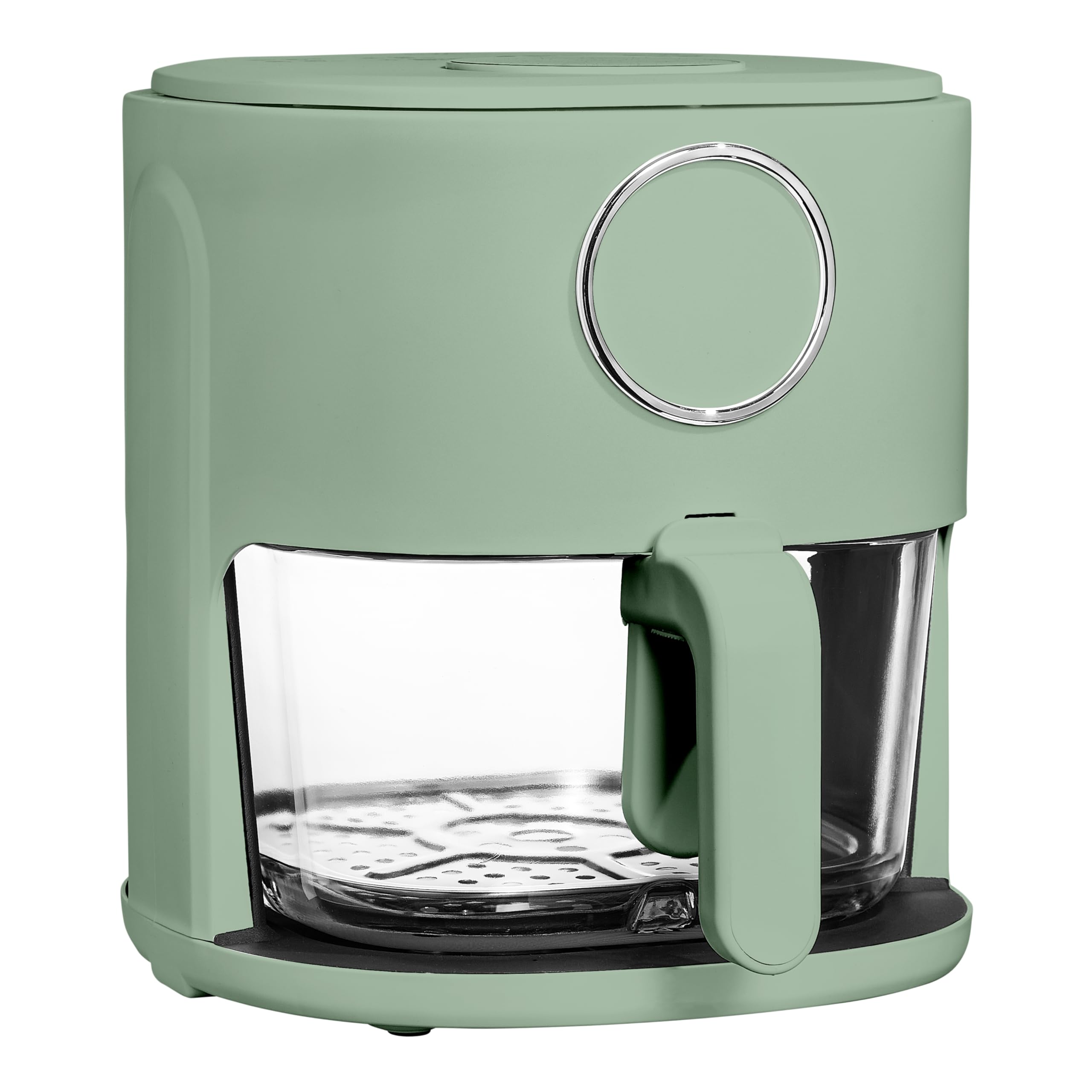 COOK WITH COLOR Colorful 1200W 4Qt Air Fryer: Glass Basket, Dishwasher Safe, 60min Timer, 6 Presets, Temp Control 175F-400F, 4 QT, Dark Sage