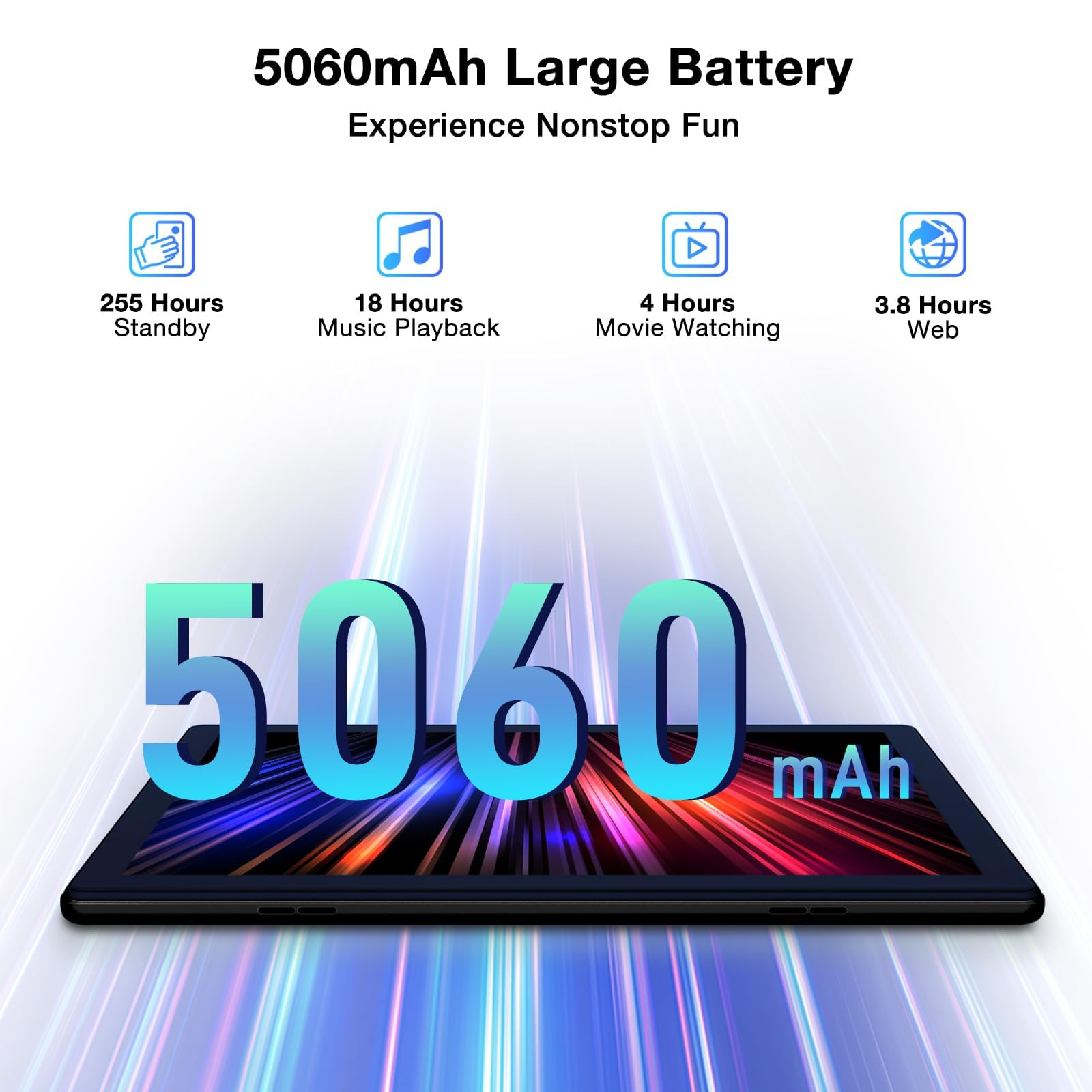 U10PRO 2024 Tablet 10 Pollici Android 13 20GB RAM 128GB ROM (1TB TF) 5060mAh Batteria per Bambini, IPS HD, 8MP+5MP, Widevine L1/BT 5.0/WiFi6/OTG Nero