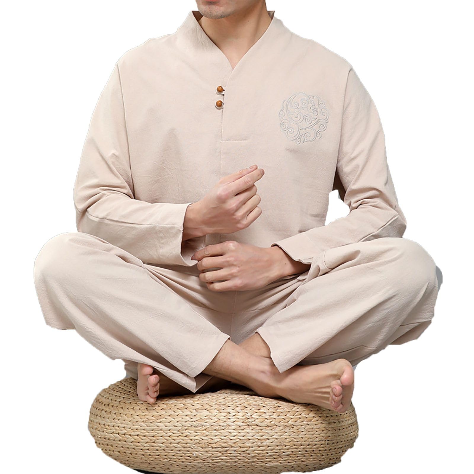 Tai Chi Odzież Kung Fu Garnitur Walki, Chiński Wiosna I Lato Długie Rękawy Garnitur, Luźne Ubrania Kostiumowe Zen Ubrania Tang