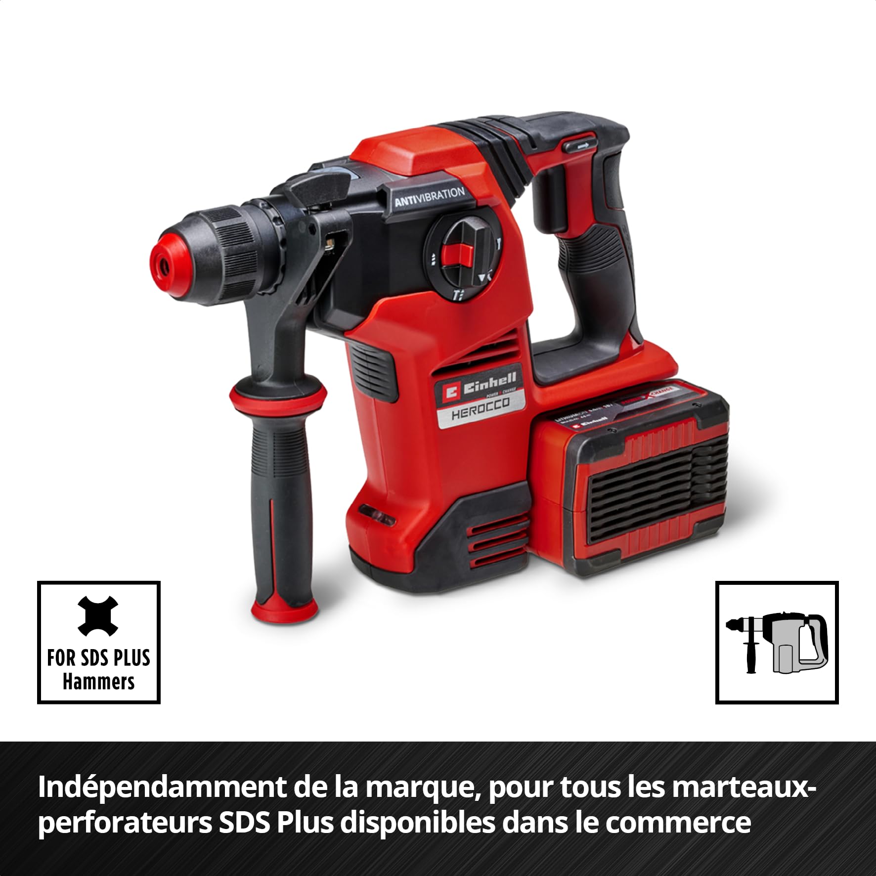 kwb Foret SDS Plus, foret marteau SDS Plus (Ø 24 mm x 460/400 mm, avec tranchant en métal dur 4X extrêmement rapide, pour béton armé, pierre & maçonnerie)