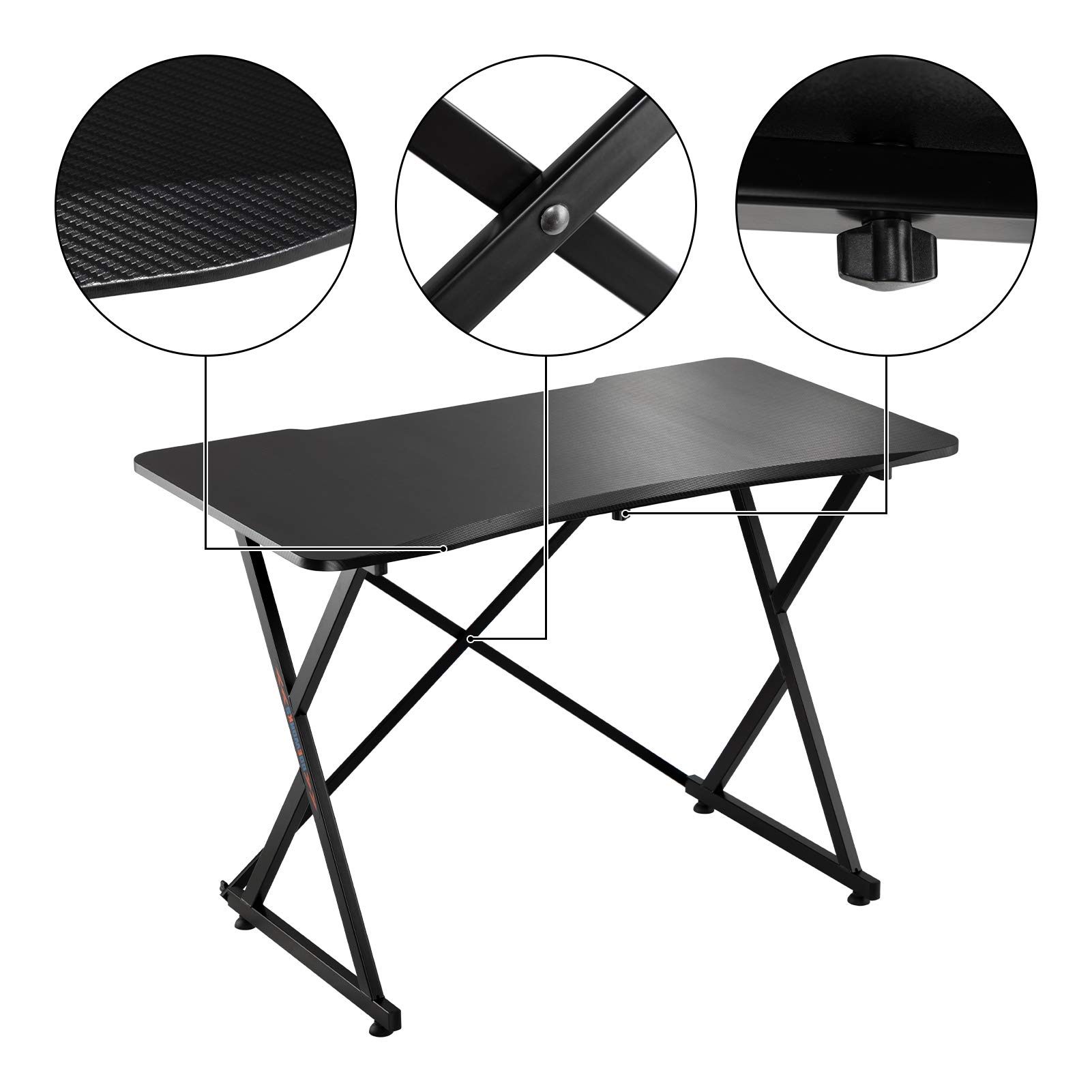 Buy DOEWORKS 44 Black Writing Table For Home Office Gaming Desk