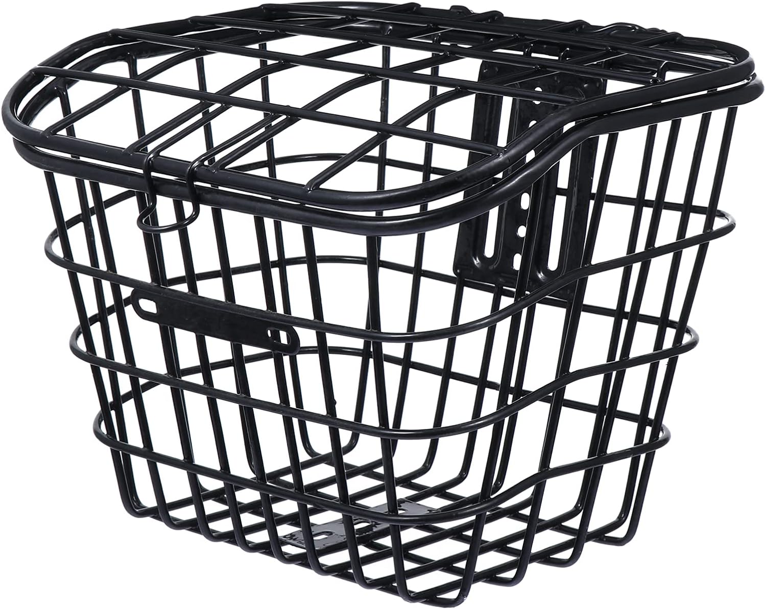 Bike Front Storage Basket Metal Bike Basket Metal Bicycle 1pc Front Storage Iron Food with Lid Cycling Mesh Handlebar Bag