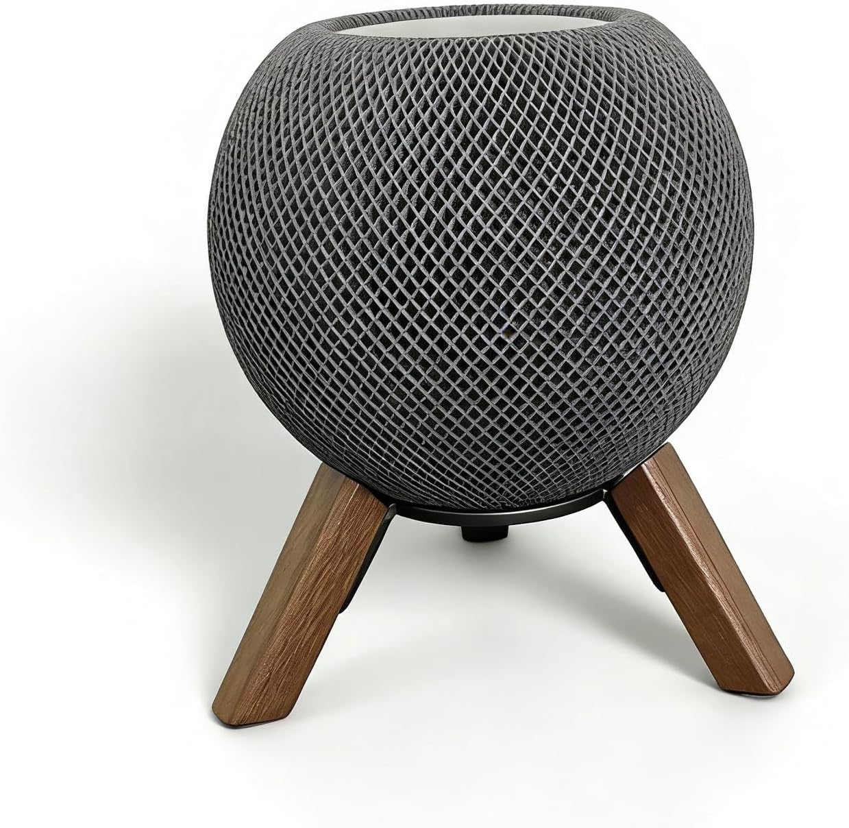 Solid Walnut Wood Stand for HomePod Mini, 100% Black Walnut Sound Improving Desktop Holder with Non-Slip Base, Minimalist Desk Decor (Walnut)