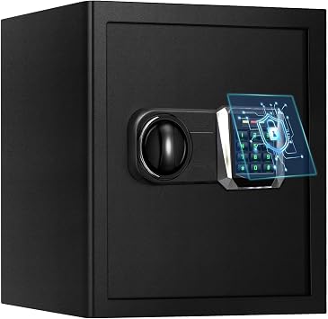 50L Fireproof Steel Security Safe Box   Digital Keypad, Smart Anti-Theft Alarm, Removable Shelves, Combination Lock, Type-C Backup, Fire Document Bag for Home Office Hotel 35x31x45cm