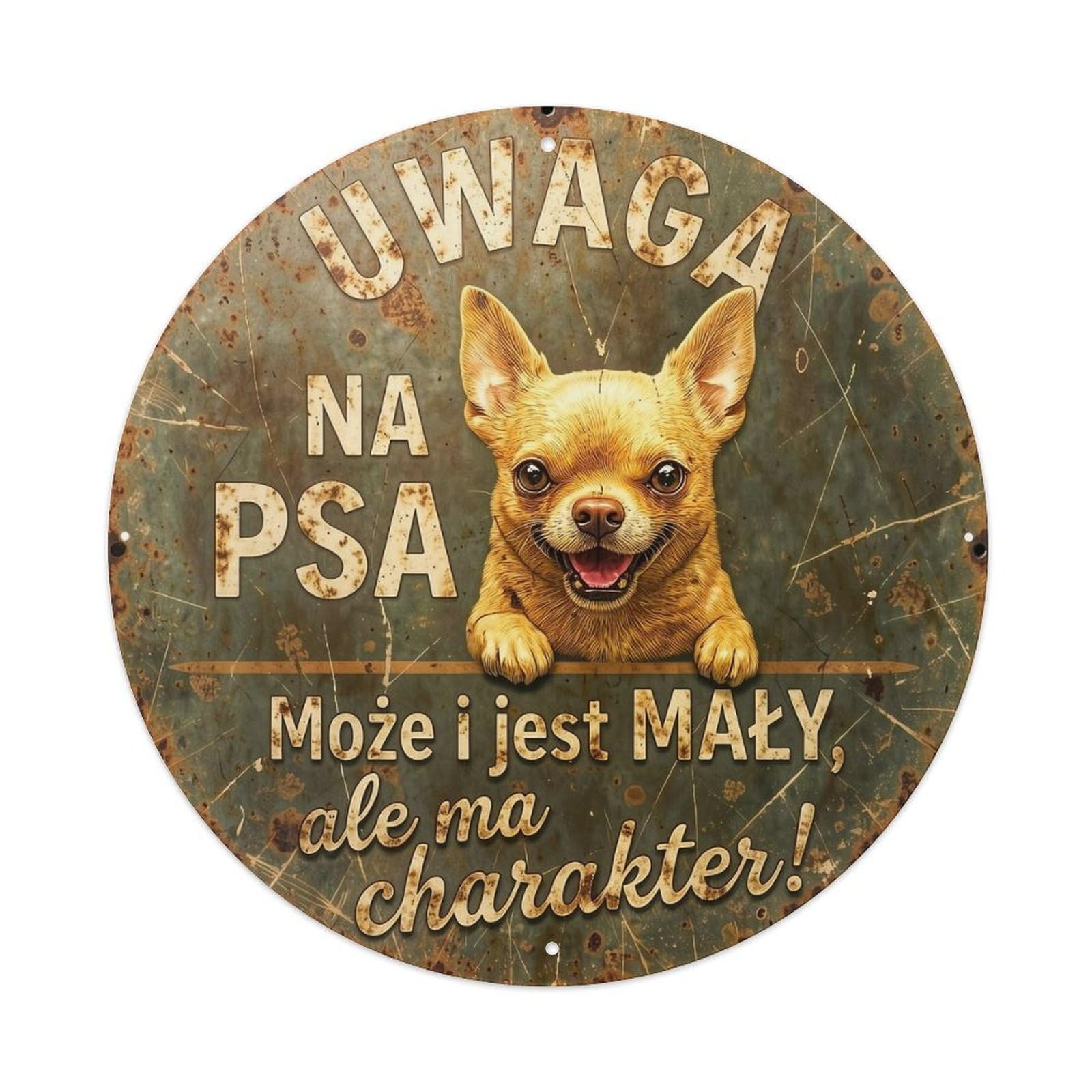 Attention Small But Has Character Metal Tin Sign Plaque