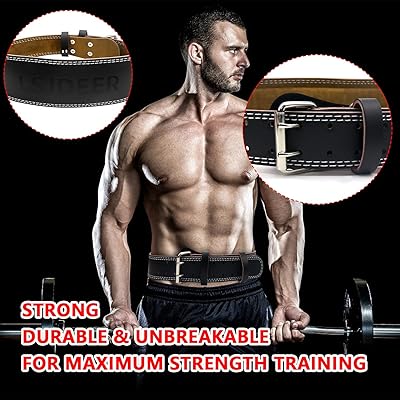 Heavy Duty Genuine Leather Weight Lifting Belt For Men - View #5