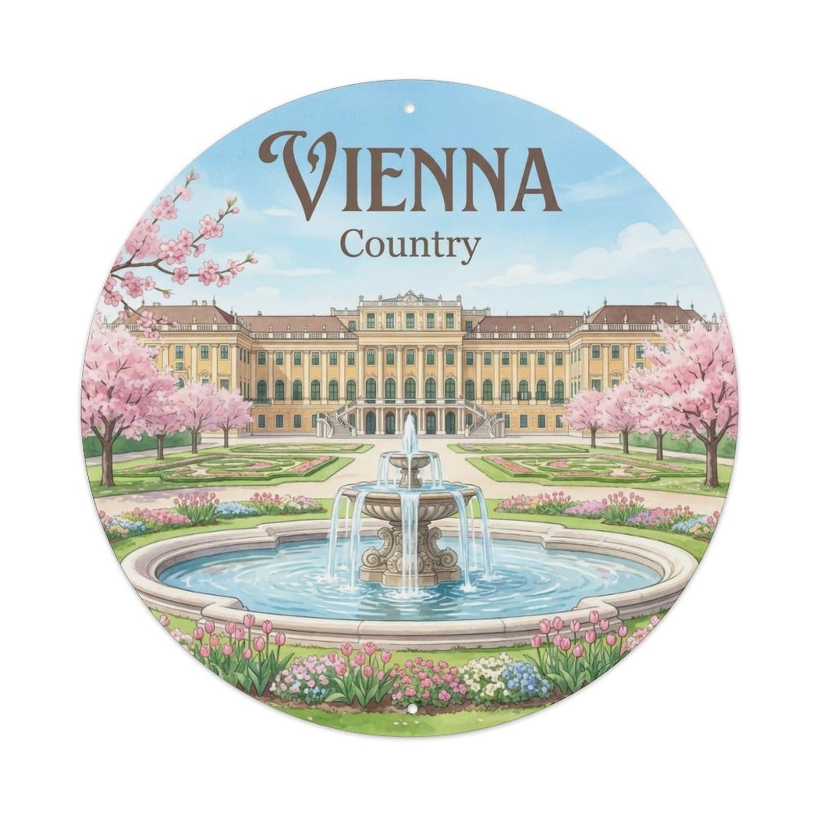 Yrnq 8X8inch Vintage Style Vintage Travel Vienna Austria Passage Metal Tin Sign