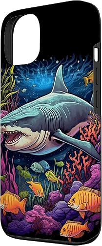 Vista 14 de Funda para iPhone 12/12 Pro Tiger Shark Sea Ocean Underwater Shark Lover