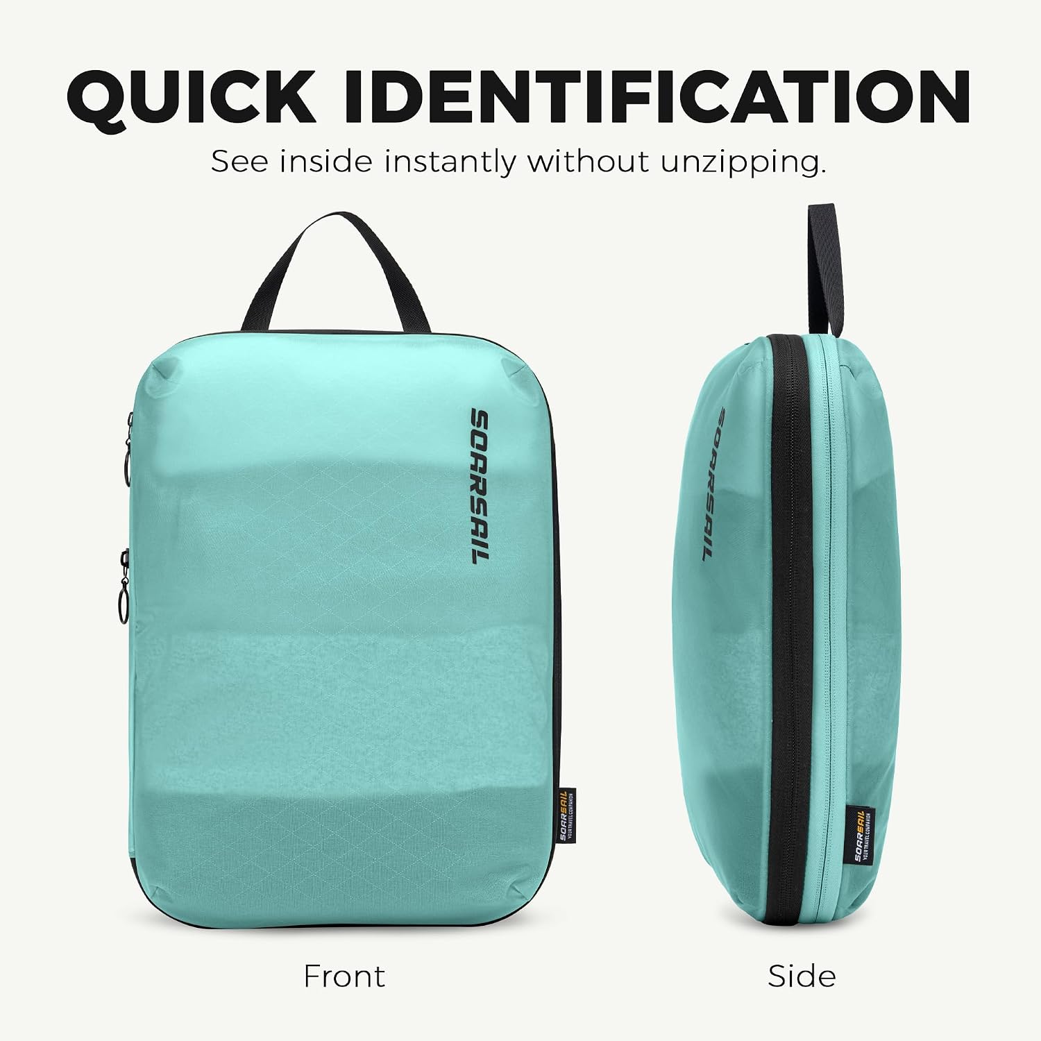 4 Pack Ultralight Compression Packing Cubes for Travel, Cyan image 3