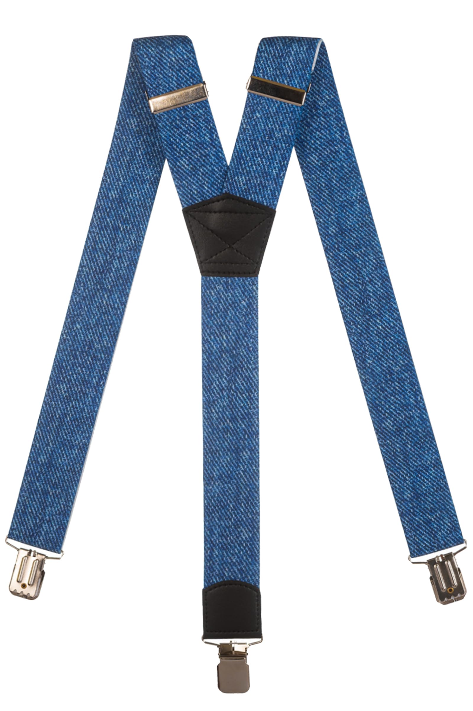 Olata Men's Denim A Heavy Duty Printed Y-Shape Braces/Suspenders, 4Cm