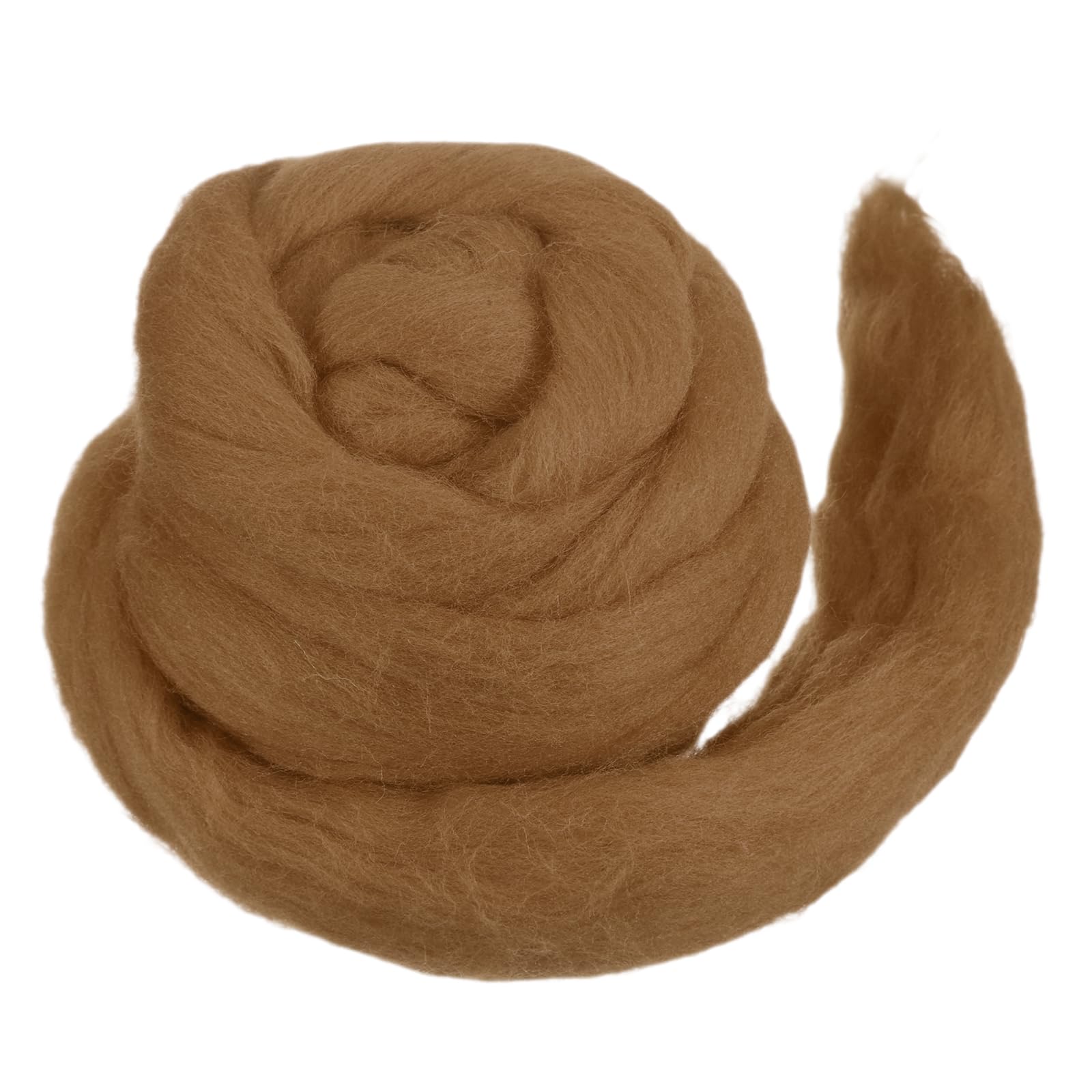 MECCANIXITY Wool Roving Yarn Soft Felting Wool 50g/1.76oz Pure Chunky Roving Yarn for Needle Felting Knitting Blanket Spinning Weaving Art DIY Craft Brown