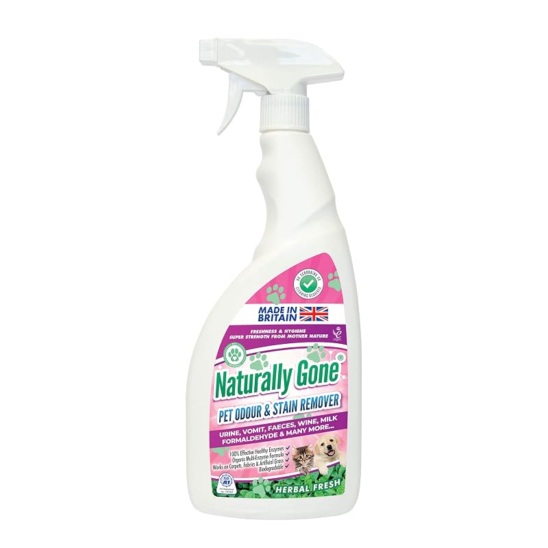 Removedor de Odores e Manchas para Cães e Gatos airpure Naturally Gone com Enzimas, Herbal Fresh, 750 mL