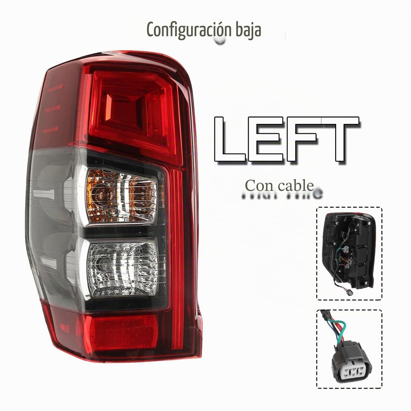 Trasero Luz Trasera Piloto Posterior Accesorio Coche Luz Trasera Luz Señal Trasera Con Cable, Sin Bombilla Para Mitsubishi Para Triton L200 MR Para GLS 2019 2020 2021(Izquierda)